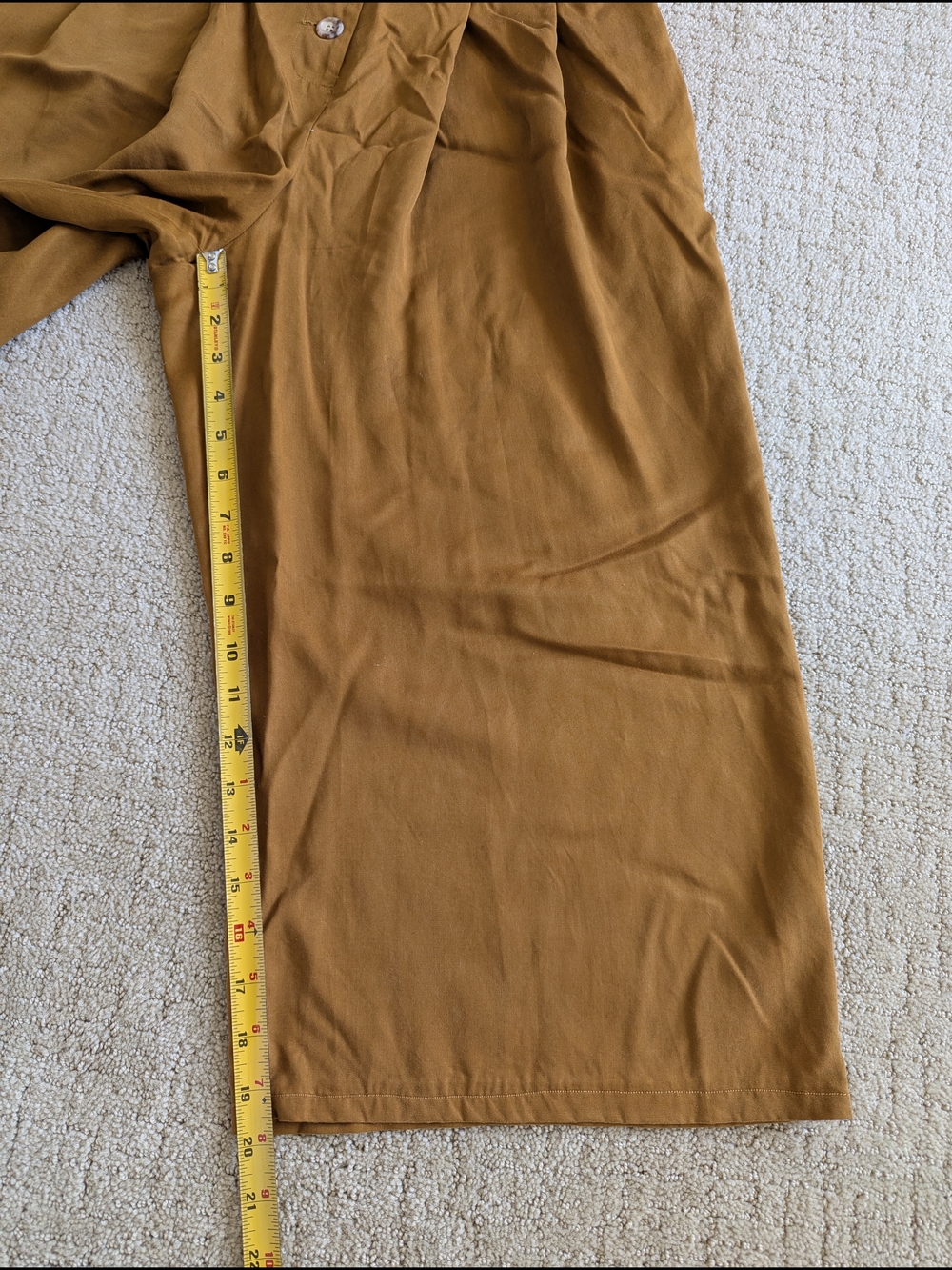 Button-Front Wide Leg Jumpsuit in Mustard - Picture 12 of 14